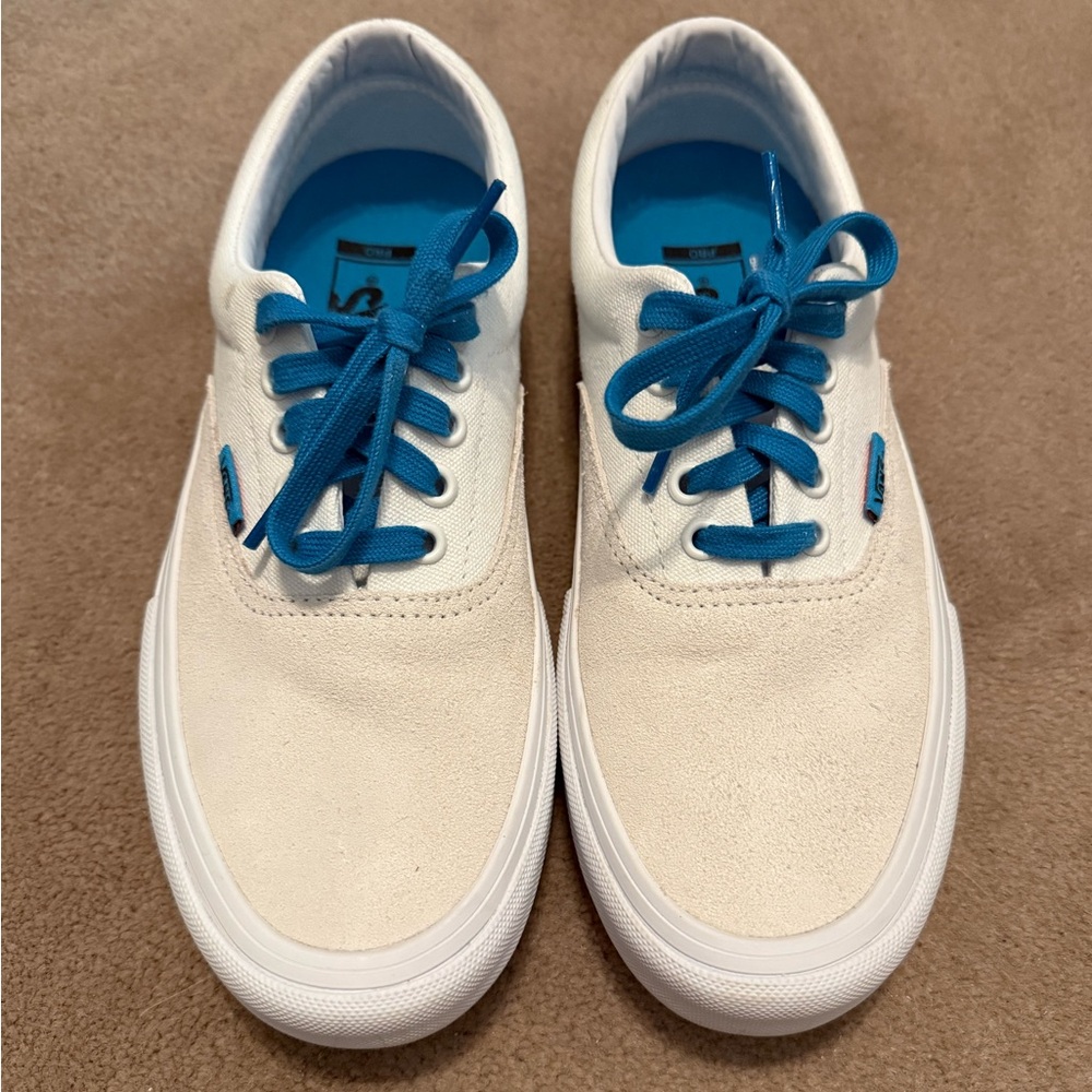 Vans Pro White Sneakers with Blue Accents